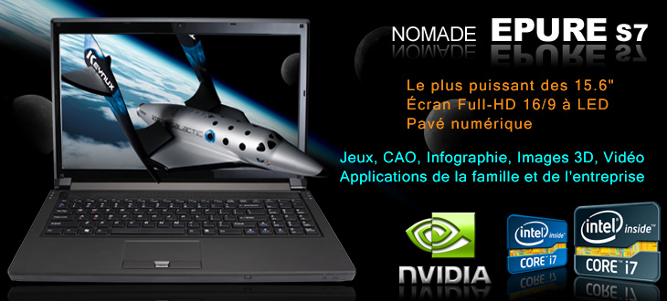 Keynux Epure S7 - Clevo P150HM avec Intel Core i7, 2 disques durs internes en RAID, directX 11 ou Quadro FX2800