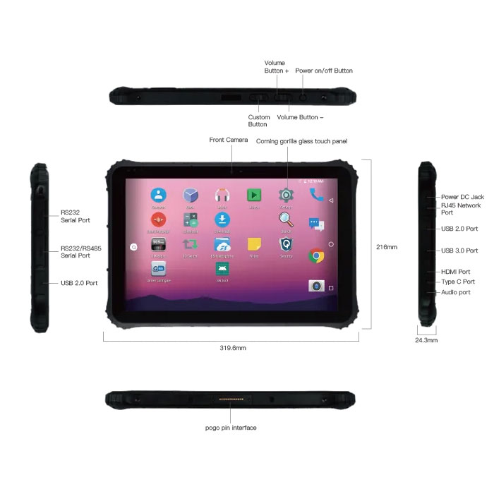 Tablette incassable durcie IP65 militarisée antichoc